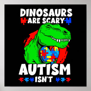 Póster Los dinosaurios T-Rex son un autismo temible no es