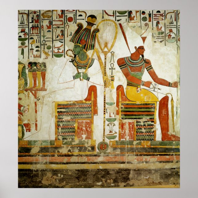 Póster Los dioses Osiris y Atum, desde la tumba de (Frente)