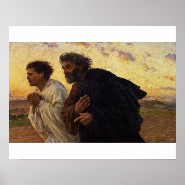 Póster Los discípulos Peter y John Running (Frente)