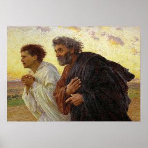 Póster Los discípulos que corren al sepulcro por Burnand