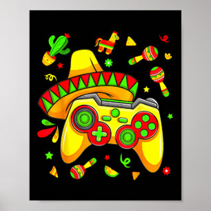 Póster Los divertidos videojuegos Cinco De Mayo Gamer Niñ