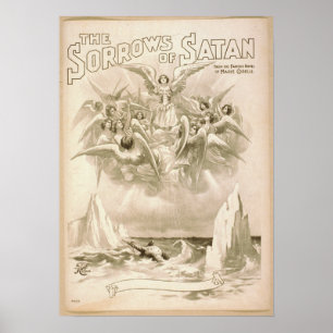 Póster Los dolores del vintage de Satan c1898