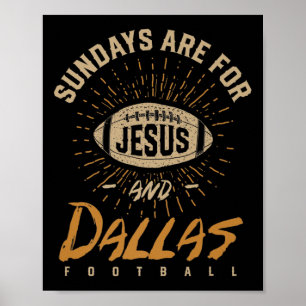 Póster Los Domingos Son Para Jesús Y Fútbol De Dallas Tex