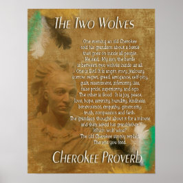 Póster Los dos lobos, el proverbio de Cherokee