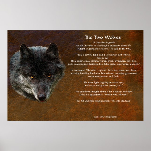 Póster Los dos WOLVES CHEROKEE TALE Art Poster (Frente)