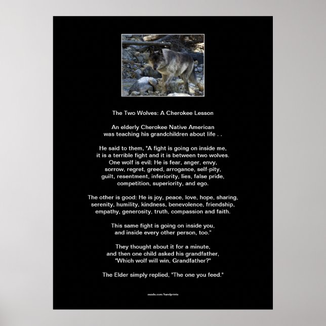 Póster Los dos WOLVES CHEROKEE TALE Art Poster (Frente)