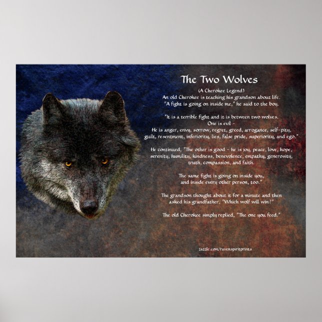 Póster Los dos WOLVES CHEROKEE TALE Art Poster (Frente)