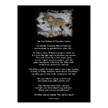 Los dos WOLVES CHEROKEE TALE Art Poster