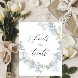 Póster Los dulces color agua tratan las flores azules Bab