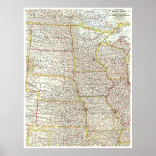 Póster Los "E.E.U.U.: 1958 Estados Unidos norcentrales