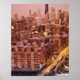 Póster Los E.E.U.U., Illinois, Chicago, el río Chicago 2