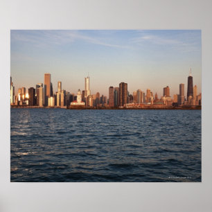 Póster Los E.E.U.U., Illinois, Chicago, horizonte de la