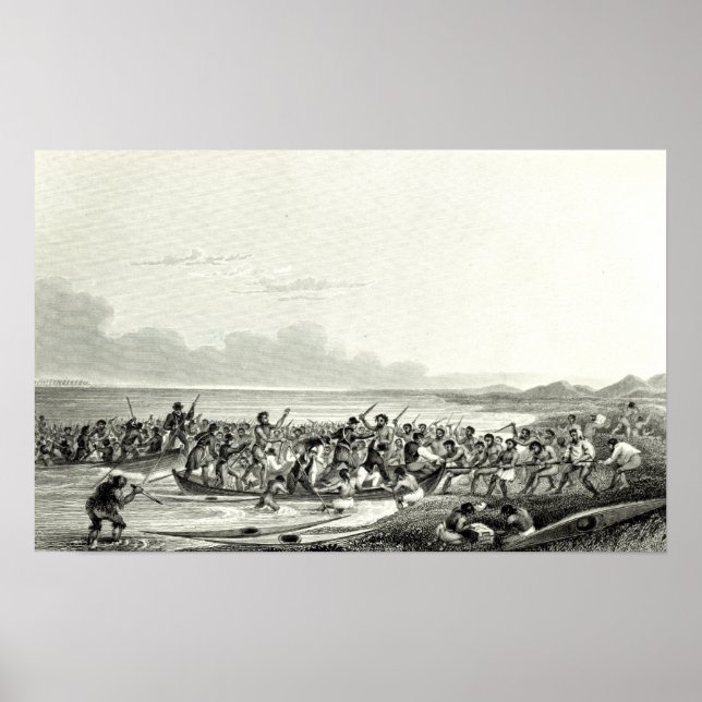 Póster Los Eskimoes saqueando los barcos (Frente)