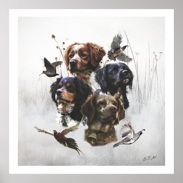 Póster Los españoles de Bretaña, temporada de caza de ave (Frente)