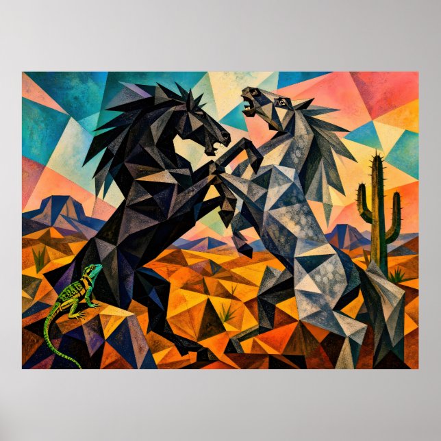 Póster Los espectadores – El lagarto y El cactus (Frente)