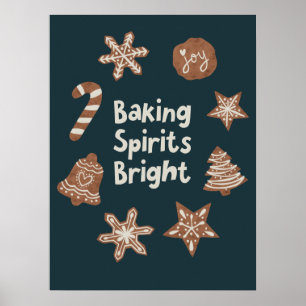 Póster Los espíritus del pan Navidades brillantes Cookies