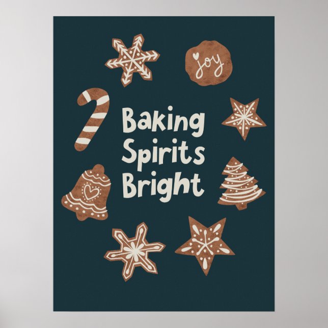 Póster Los espíritus del pan Navidades brillantes Cookies (Frente)