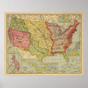 Póster Los Estados Unidos de América, 1900