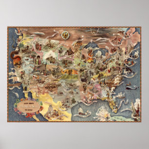 Póster Los Estados Unidos de Bohrod, su historia