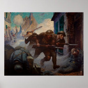 Póster Los estadounidenses en Chateau-Thierry por N. C. W