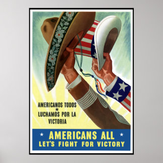 Póster Los estadounidenses luchemos por la victoria — Fro