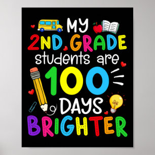 Póster Los estudiantes de segundo grado son 100 días más