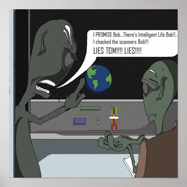 Póster ¿Los extranjeros encontraron Vida Inteligente? (Frente)