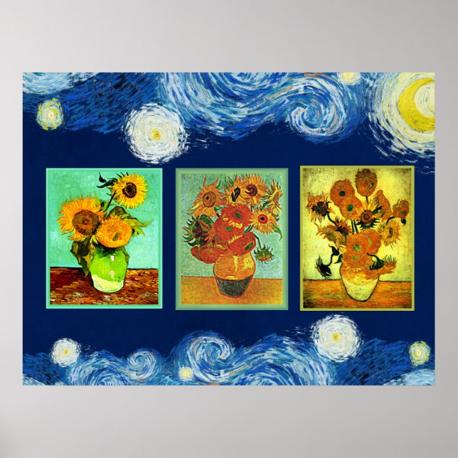 Póster Los famosos girasoles de Van Gogh (Frente)