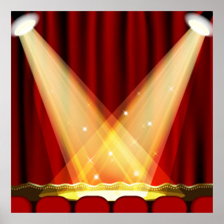 Póster Los focos de atención en el escenario