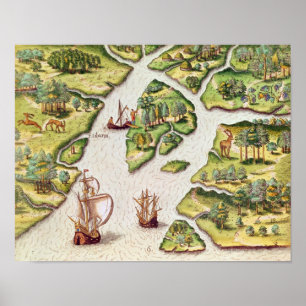 Póster Los franceses erigen una columna