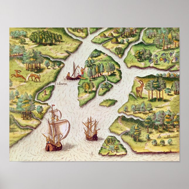 Póster Los franceses erigen una columna (Frente)