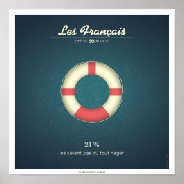 Póster Los Franceses que no saben nadar