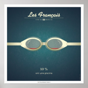 Póster Los Franceses que tienen una piscina