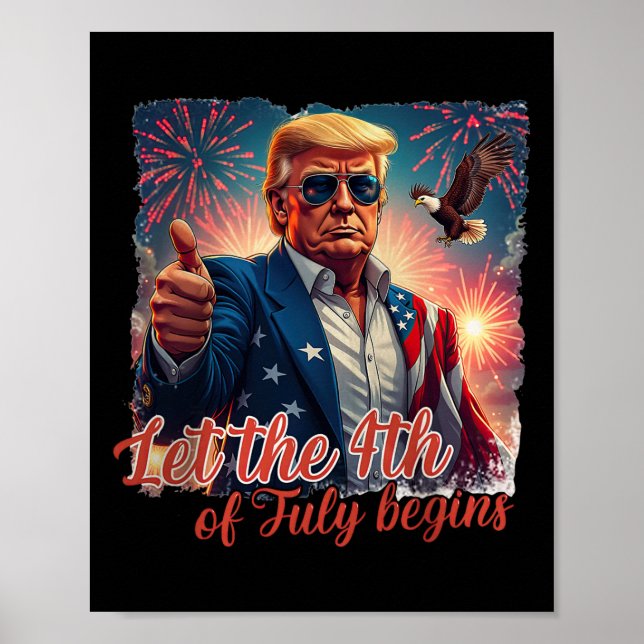 Póster Los fuegos artificiales Patrióticos De Trump Dejar (Frente)