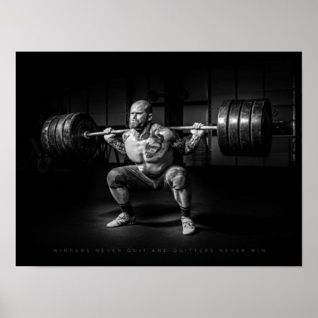 Póster Los ganadores nunca abandonan | Gimnasio motivacio (Frente)