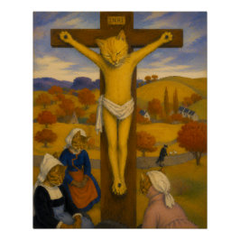 Póster Los Gatos del Cristo Amarillo – Felinos inspirados