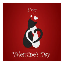 Póster Los gatos El día de San Valentín guapos