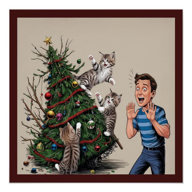 Póster Los Gatos Están Escalando Y A Punto De Derribar Ár (Anverso)