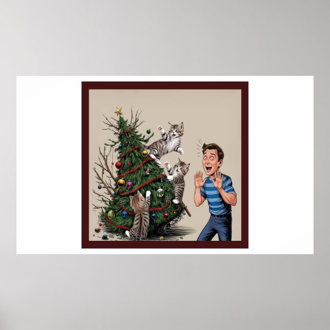 Póster Los Gatos Están Escalando Y A Punto De Derribar Ár (Frente)
