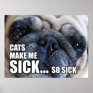 PÓSTER LOS GATOS ME ENFERMAN... TAN ENFERMO ALERGIA MEM