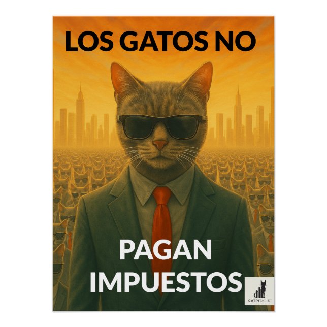 Póster Los gatos no impuestos paganos (Anverso)