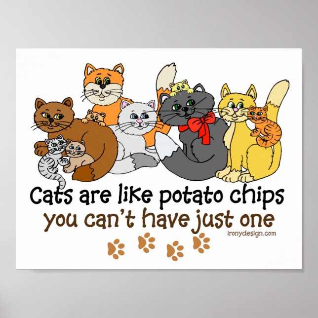 Póster Los Gatos Son Como Dichos De Papas Fritas (Frente)