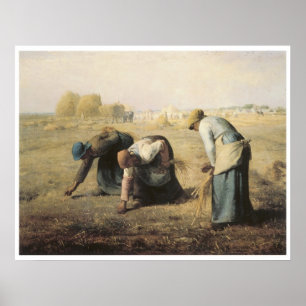Póster Los Gleaners, mijo 1857 de Jean-Francois