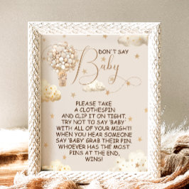 Póster Los globos de boho no dicen Rótulo de juego para b