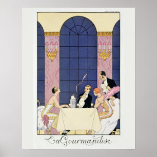 Póster Los Gourmands, 1920-30 (impresión del pochoir)