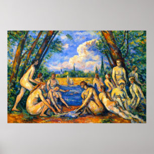 Póster Los grandes bañistas de Paul Cézanne