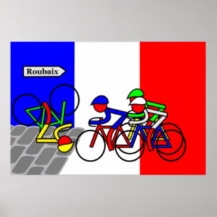 Póster Los guijarros acercan a Roubaix - Tour de France