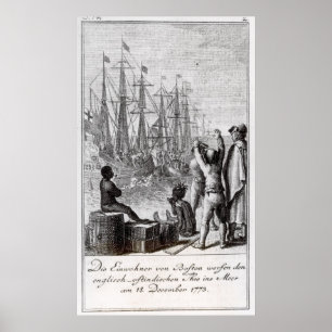 Póster Los habitantes de Boston lanzan