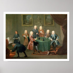 Póster Los hermanos Clarke con otros caballeros tomando W