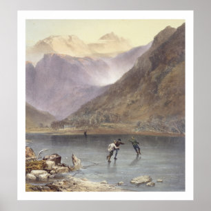 Póster Los hermanos riegan, detalle de los patinadores de